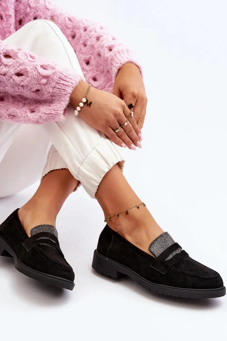 New Boto Damskie Zdobione Mokasyny Czarne Dananei