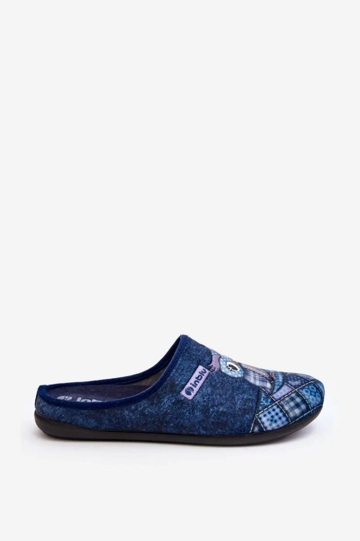 Sale INBLU Domowe Klapki Klapki Sowa GF000018 Granatowe