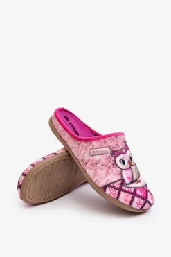 INBLU Domowe Klapki Klapki Sowa GF000018 Różowe Różowy