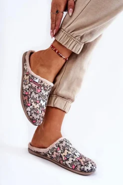 Hot INBLU Domowe Klapki Papcie W Koty GF-12-011 Beżowe