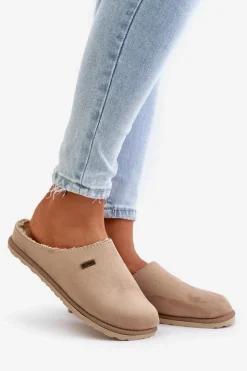 INBLU Domowe Ocieplane Klapki Papcie CS-34-011 Beżowe