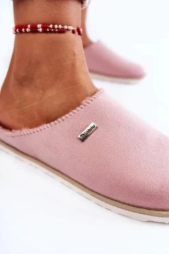 INBLU Kapcie Klasyczne|Klapki Damskie Klasyczne*Domowe Ocieplane Klapki Papcie CS-34-023 Różowe