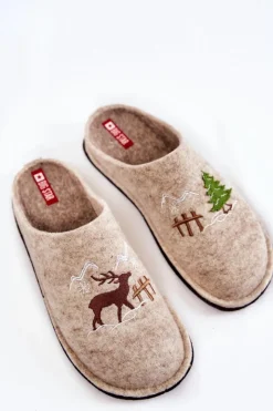 Damskie Big Star Shoes Domowe Papcie Big Star KK276016 Beżowe