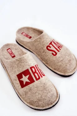 Best Big Star Shoes Domowe Papcie Big Star KK276021 Beżowe Beżowy