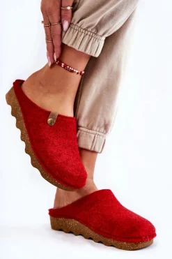 INBLU Kapcie Klasyczne|Klapki Damskie Klasyczne*Domowe Papcie Klapki Profilaktyczne DK-08-075 Czerwone