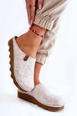 INBLU Kapcie Klasyczne|Klapki Damskie Klasyczne*Domowe Papcie Klapki Profilaktyczne DK-08-002 Beżowe