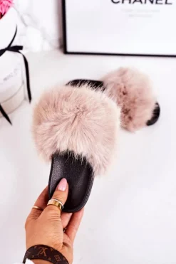 Boto Dziewczęce|Klapki Z Futerkiem*Dziecięce Klapki Z Futerkiem Beżowe Fashionista