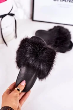 Boto Dziewczęce|Klapki Z Futerkiem*Dziecięce Klapki Z Futerkiem Czarne Fashionista