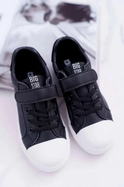 Sale Big Star Shoes Dziecięce Trampki Na Rzep Big Star DD374108 Czarne