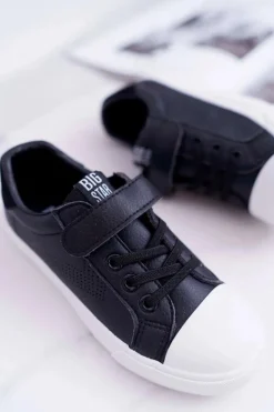 Sale Big Star Shoes Dziecięce Trampki Na Rzep Big Star DD374108 Czarne