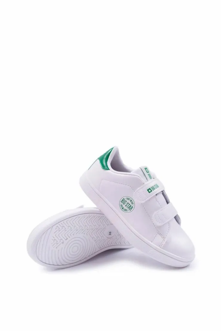 Big Star Shoes Chłopięce|Dziewczęce*Dziecięce Trampki Na Rzepy Big Star DD374029 Białe