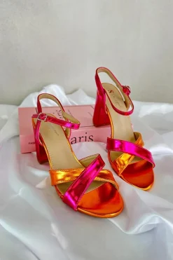 Boto Sandały Na Słupku|Sandały Na Obcasie*Eko Skórzane Sandały Na Obcasie Słupku Fuksja Abilica Różowy