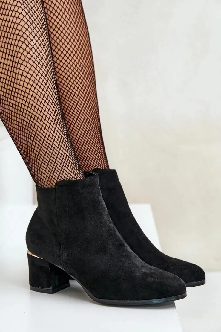 Boto Brązowe I Beżowe Botki|Botki Na Obcasie*Eko Zamszowe Botki Na Słupku Zapinane Na Zamek Czarne Sairis