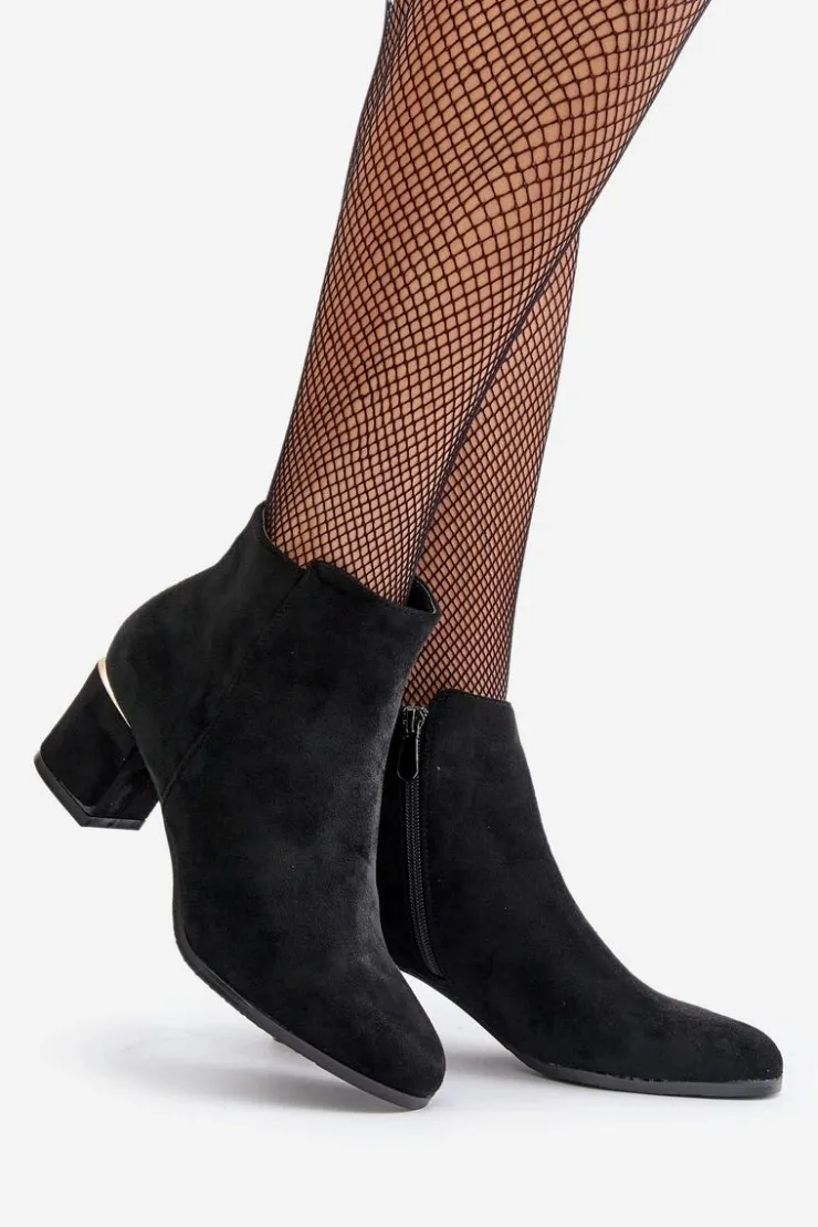 Boto Brązowe I Beżowe Botki|Botki Na Obcasie*Eko Zamszowe Botki Na Słupku Zapinane Na Zamek Czarne Sairis