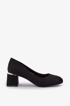 Online Boto Eko Zamszowe Czółenka Na Słupku Czarne Veniffia