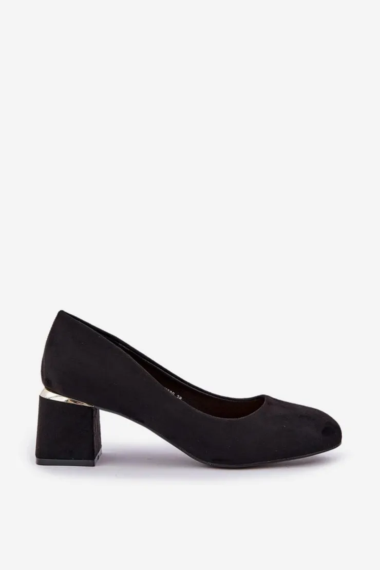 Online Boto Eko Zamszowe Czółenka Na Słupku Czarne Veniffia