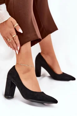 Discount Boto Eko Zamszowe Czółenka Na Słupku Czarne Ellinoria