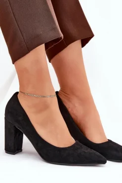 Discount Boto Eko Zamszowe Czółenka Na Słupku Czarne Ellinoria