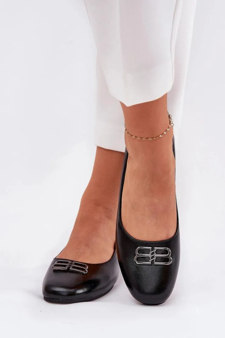 Damskie Buty damskie Vinceza Eleganckie Baleriny Damskie Z Ozdobą Vinceza 62206 Czarne