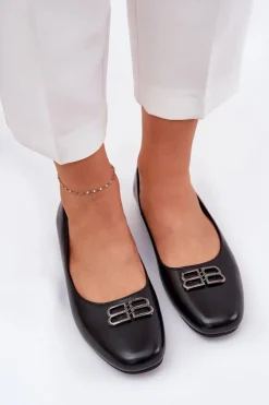 Damskie Buty damskie Vinceza Eleganckie Baleriny Damskie Z Ozdobą Vinceza 62206 Czarne