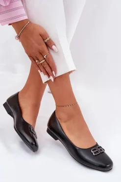 Damskie Buty damskie Vinceza Eleganckie Baleriny Damskie Z Ozdobą Vinceza 62206 Czarne