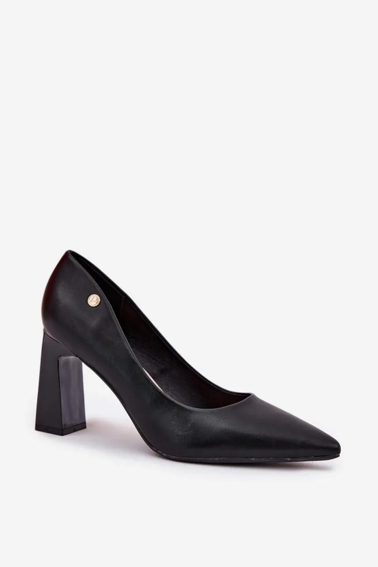 Damskie Buty damskie Vinceza Eleganckie Czółenka Na Słupkowym Obcasie Vinceza 62221 Czarne