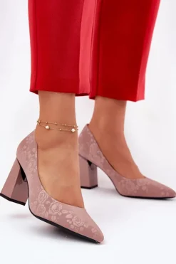 Buty damskie Vinceza Czółenka Na Słupku|Czółenka Klasyczne*Eleganckie Czółenka Na Słupku W Różowe Vinceza 62223 Różowe Różowy