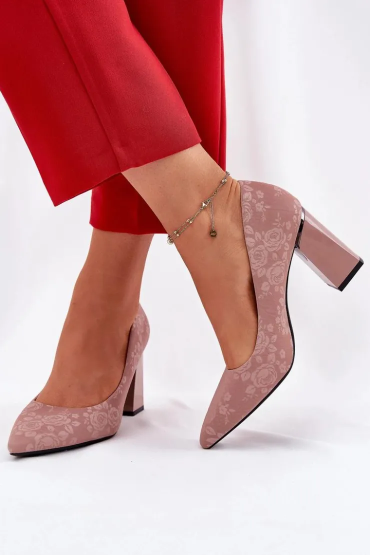 Buty damskie Vinceza Czółenka Na Słupku|Czółenka Klasyczne*Eleganckie Czółenka Na Słupku W Różowe Vinceza 62223 Różowe Różowy