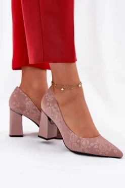 Buty damskie Vinceza Czółenka Na Słupku|Czółenka Klasyczne*Eleganckie Czółenka Na Słupku W Różowe Vinceza 62223 Różowe Różowy