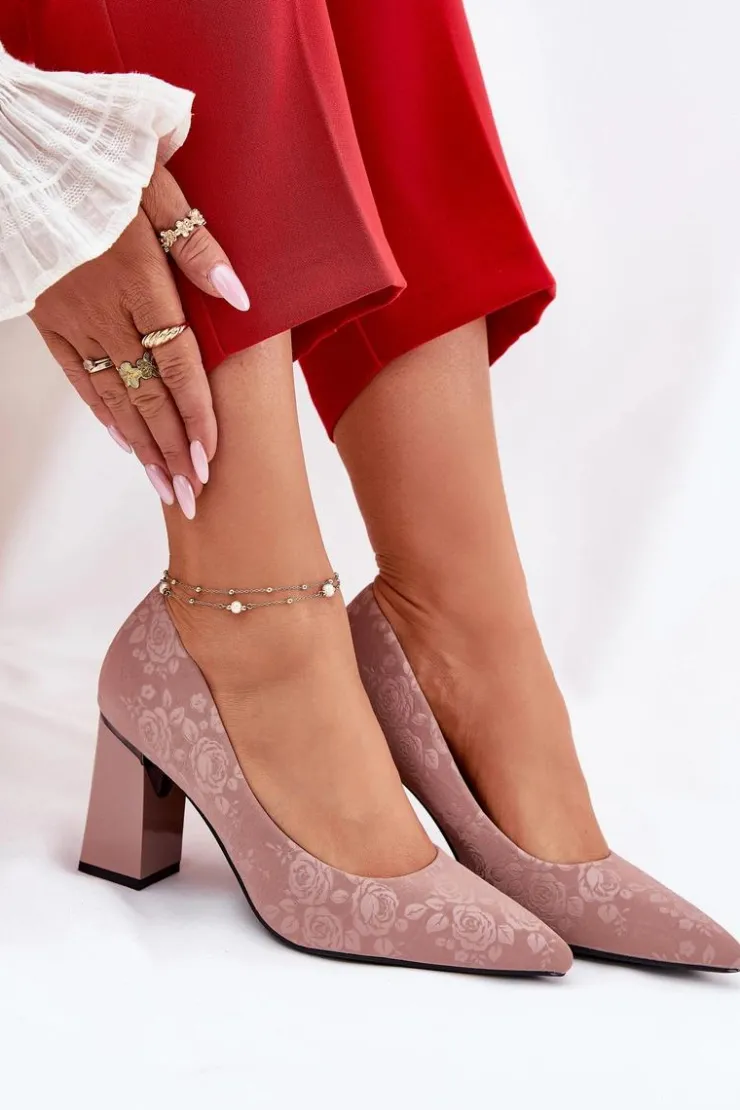 Buty damskie Vinceza Czółenka Na Słupku|Czółenka Klasyczne*Eleganckie Czółenka Na Słupku W Różowe Vinceza 62223 Różowe Różowy