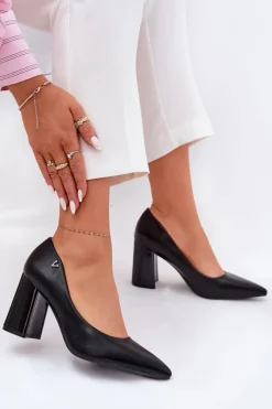 Buty damskie Vinceza Czółenka Na Słupku|Czółenka Klasyczne*Eleganckie Czółenka Na Słupku Vinceza 62220 Czarne Czarny
