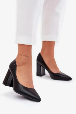 Buty damskie Vinceza Czółenka Na Słupku|Czółenka Klasyczne*Eleganckie Czółenka Na Słupku Vinceza 62220 Czarne Czarny