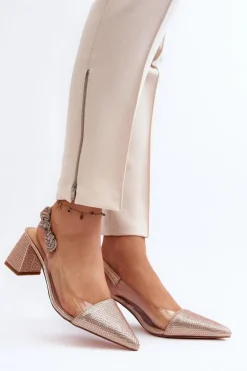 D&A Eleganckie Czółenka W Szpic MR91292-1 Champagne