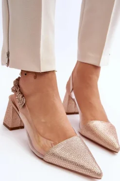D&A Eleganckie Czółenka W Szpic MR91292-1 Champagne