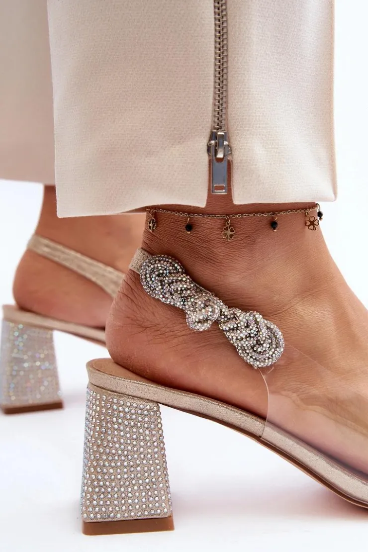 D&A Czółenka Na Słupku|Czółenka Klasyczne*Eleganckie Czółenka W Szpic MR91292-1 Złote