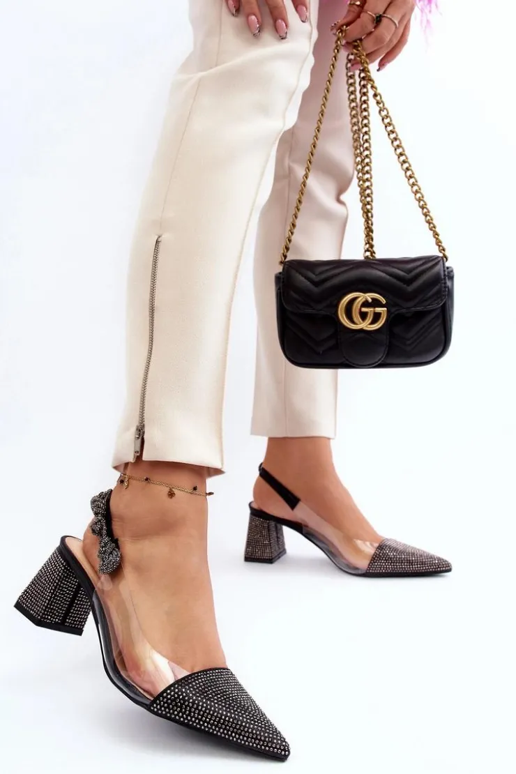 Damskie D&A Eleganckie Czółenka W Szpic MR91292-1 Czarne