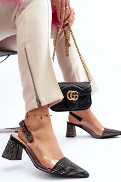 Damskie D&A Eleganckie Czółenka W Szpic MR91292-1 Czarne