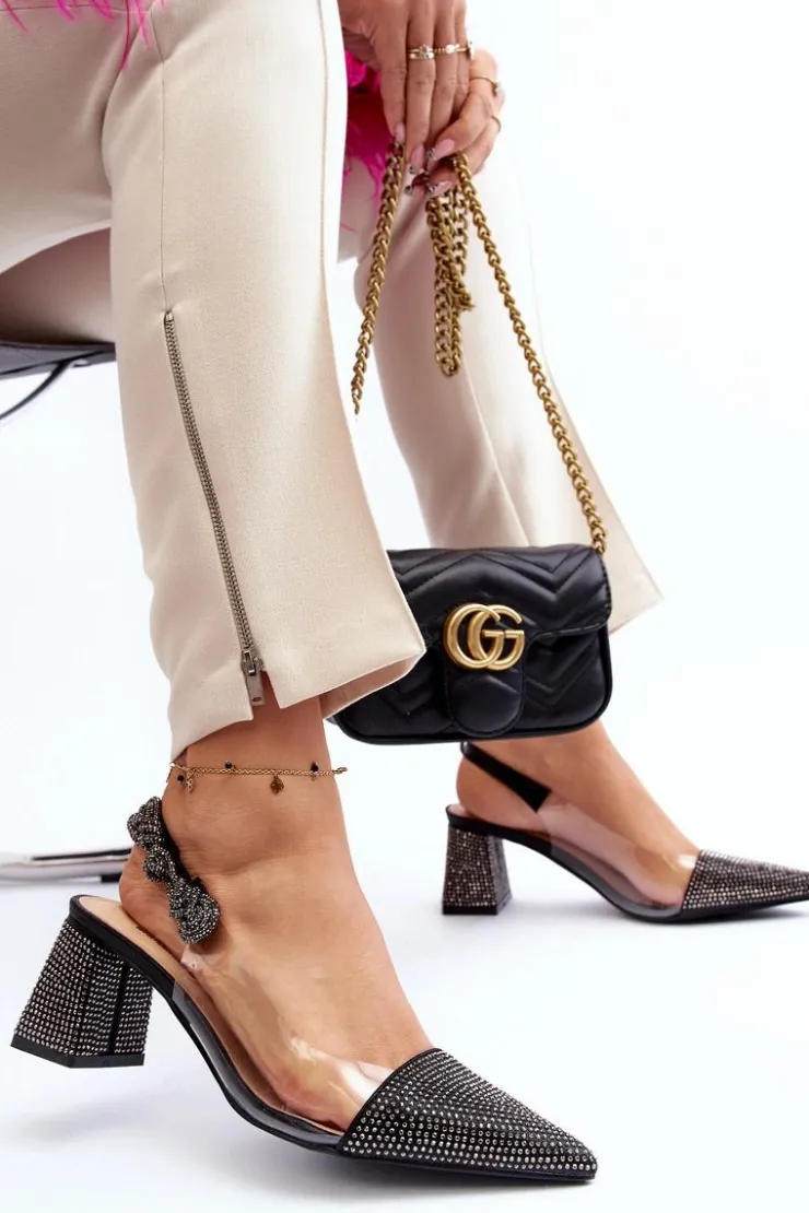 Damskie D&A Eleganckie Czółenka W Szpic MR91292-1 Czarne