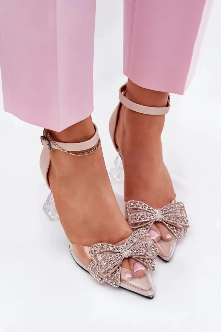 Damskie Buty damskie Vinceza Eleganckie Czółenka Z Kokardą Vinceza 62212 Beżowe