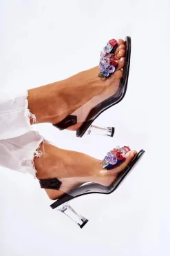 Online Damskie buty S.Barski Eleganckie Czółenka Z Ozdobą Czarne Amalia