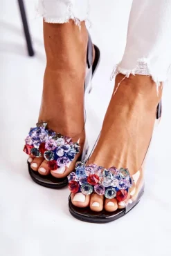 Online Damskie buty S.Barski Eleganckie Czółenka Z Ozdobą Czarne Amalia