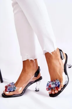 Online Damskie buty S.Barski Eleganckie Czółenka Z Ozdobą Czarne Amalia