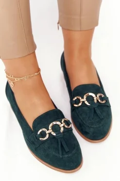 Damskie Buty damskie Vinceza Eleganckie Damskie Mokasyny Vinceza 10585 Zamszowe Zielone