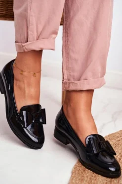 Damskie Buty damskie Vinceza Eleganckie Damskie Mokasyny Vinceza 10570 Lakierowane Czarne