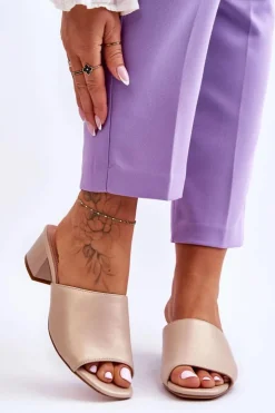 Online Buty Sergio Leone Eleganckie Gładkie Klapki Sergio Leone KL317 Beżowe