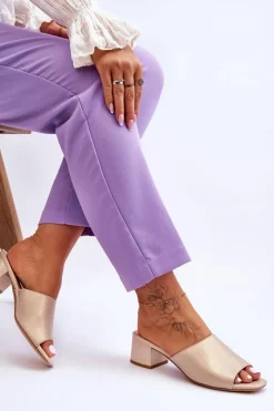 Online Buty Sergio Leone Eleganckie Gładkie Klapki Sergio Leone KL317 Beżowe