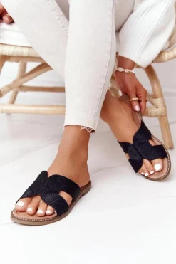 Damskie Damskie buty S.Barski Eleganckie Klapki Damskie S.Barski Czarne