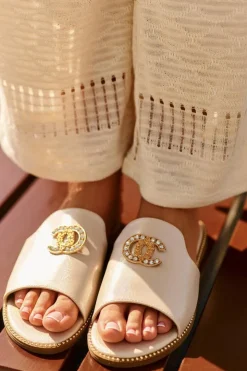 Damskie buty S.Barski Klapki Damskie Klasyczne*Eleganckie Klapki Damskie Błyszczące Z Ozdobą S.Barski KV27-050 Złote Złoty