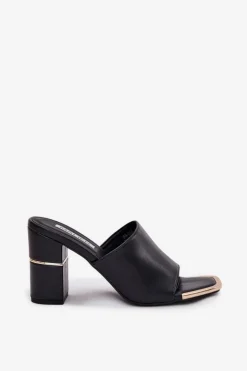 Damskie Boto Eleganckie Klapki Damskie Na Słupku Czarne Raiza