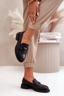 Buty damskie Vinceza Loafersy Damskie|Mokasyny Damskie Skórzane*Eleganckie Mokasyny Damskie Z Naturalnej Skóry Czarne Vinceza 91114